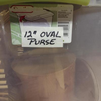 Solid Wood Basket Weaving Molds- Oval Purses- 2 Pieces (#12)