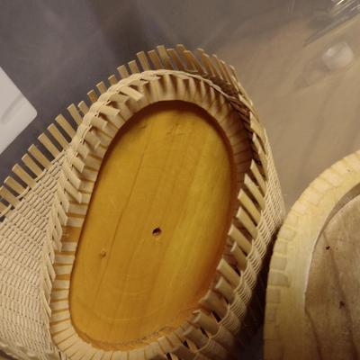 Solid Wood Basket Weaving Molds- Sewing Basket and Flatback Purse- 2 Pieces (#13)