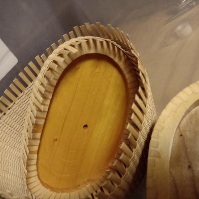 Solid Wood Basket Weaving Molds- Sewing Basket and Flatback Purse- 2 Pieces (#13)
