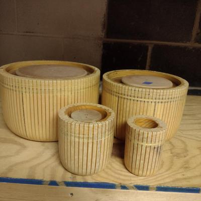 Solid Wood Basket Weaving Molds- 4 Pieces (#14)
