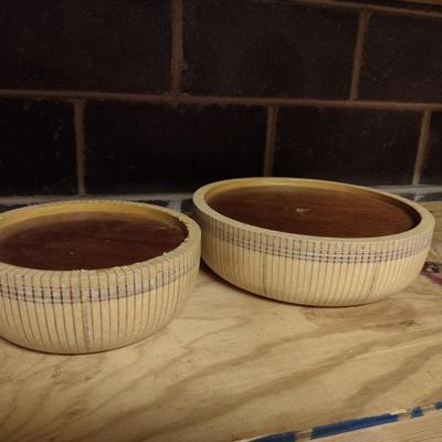 Solid Wood Basket Weaving Molds- Large Round- 2 Pieces (#17)