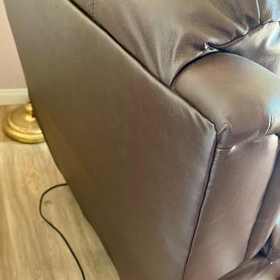 Dark Brown Faux Leather Power Recliner