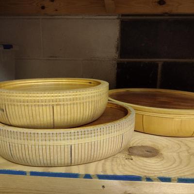 Solid Wood Basket Weaving Mold- 12", 16", and 18" Oval Trays- 3 Piece (#23)