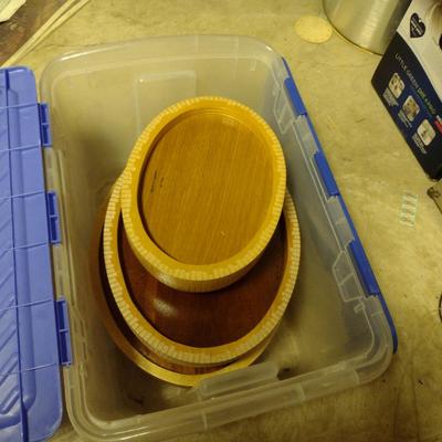 Solid Wood Basket Weaving Mold- 12", 16", and 18" Oval Trays- 3 Piece (#23)