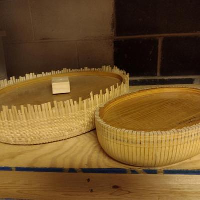 Solid Wood Basket Weaving Molds- Oval Trays- 2 Pieces (#24)