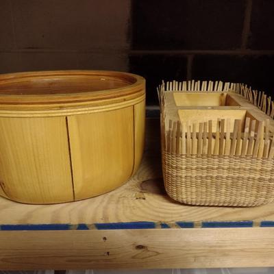 Solid Wood Basket Weaving Molds- One Oblong, One Rectangle- 2 Pieces (#25)
