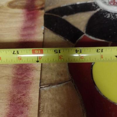 Hand Made Stained Glass Panel- Mickey Mouse Design- Needs Repair- Approx 16" x 27 1/2"