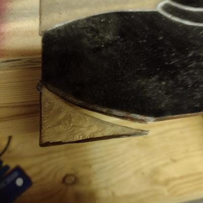 Hand Made Stained Glass Panel- Mickey Mouse Design- Needs Repair- Approx 16" x 27 1/2"