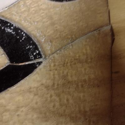 Hand Made Stained Glass Panel- Mickey Mouse Design- Needs Repair- Approx 16" x 27 1/2"