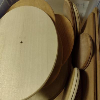 Assorted Wood Pieces- Includes Basket Bottoms and Handles
