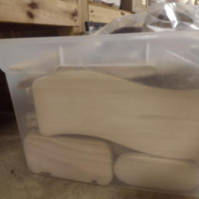 Assorted Wood Pieces- Includes Basket Bottoms and Handles