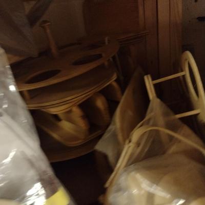 Assorted Wood Pieces- Includes Basket Bottoms and Handles