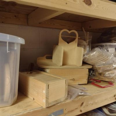 Assorted Wood Pieces- Includes Basket Bottoms and Handles