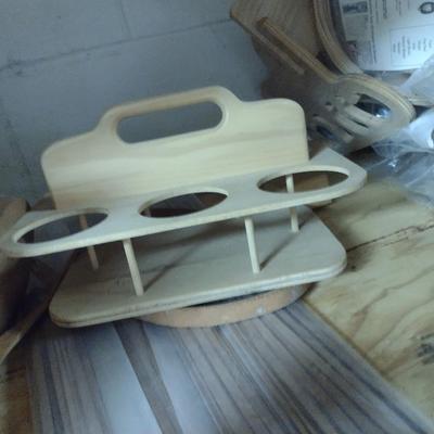 Assorted Wood Pieces- Includes Basket Bottoms and Handles