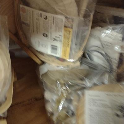 Assorted Wood Pieces- Includes Basket Bottoms and Handles