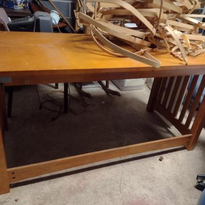 Staples Wood Finish Work Table- Approx 60" x 28" x 30 1/2" Tall