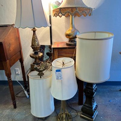 1 swag lamps, 4 table lamps, Street light floor lamp