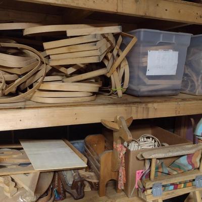 Assorted Wood Pieces- Includes Basket Bottoms and Handles (#2)