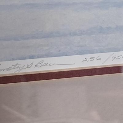 Winter Scene Art Print Framed Under Glass- Signed and Numbered