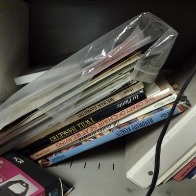 Metal Bookshelf with Contents