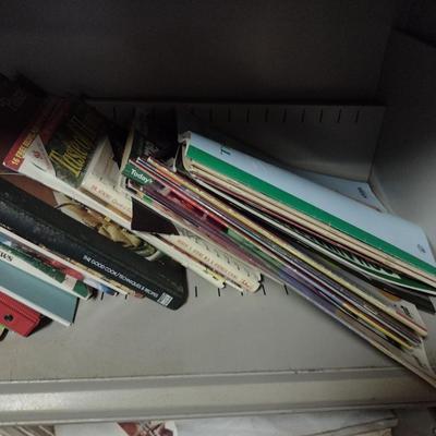 Metal Bookshelf with Contents