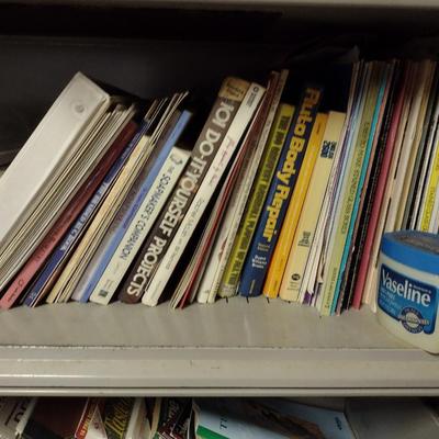 Metal Bookshelf with Contents