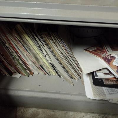 Metal Bookshelf with Contents