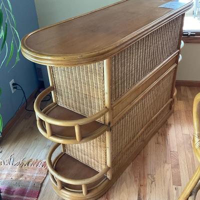 FR7-INCREDIBLE CANE/RATTAN BAR WITH 2 STOOLS