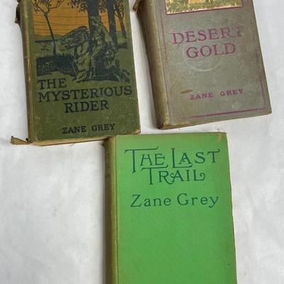 Lot of 3 Zane Grey Hardcover Books