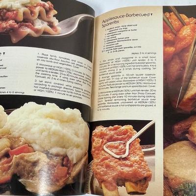 3 Vintage Cookbook Magazine/Softcover Books 70's era Family Circle, Sharp Microwave, etc