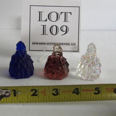 Lot of 3 Boyd Glass Miniature Glass Dolls