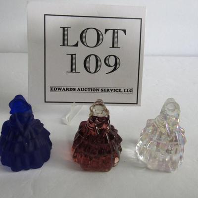 Lot of 3 Boyd Glass Miniature Glass Dolls