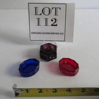 Three Mosser Glass Salt Dipps