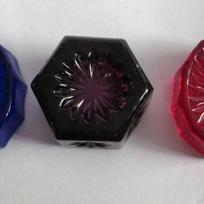 Three Mosser Glass Salt Dipps