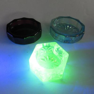 Three Mosser Glass Salt Dips, Vaseline Glows
