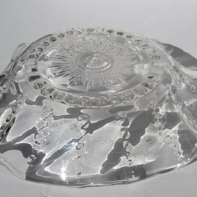 Federal Glass Large Clear Ruffled Serving Bowl, Columbia Pattern