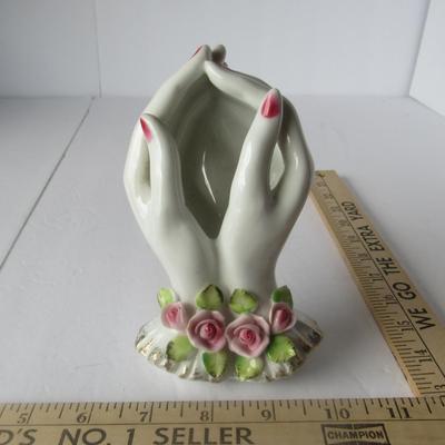Old Lefton China Hands Planter or Dish