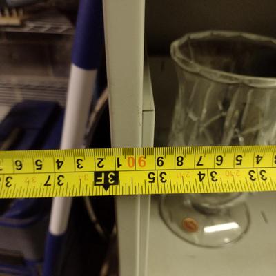 Metal Bookshelf with Retractable Doors- Approx 36" x 15" x 47 1/2" Tall