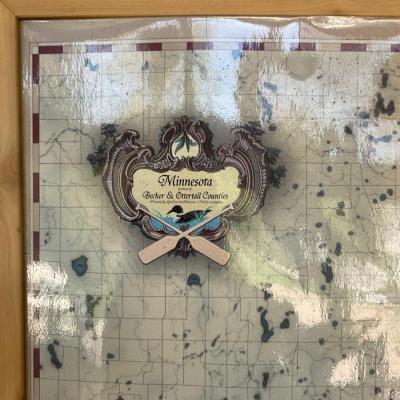 P3-Framed Poster (no glass or plexiglass), Mirror with Hooks, side table