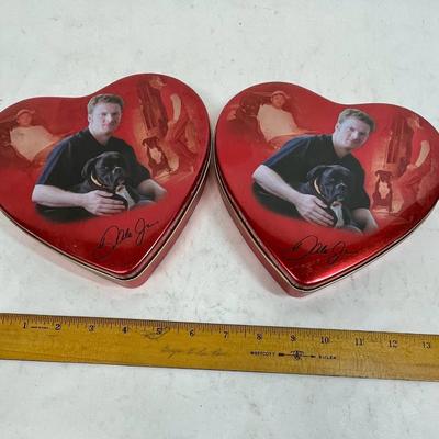Lot of 2 collectible Dale Earnhardt Jr heart shaped tin, empty box, stash