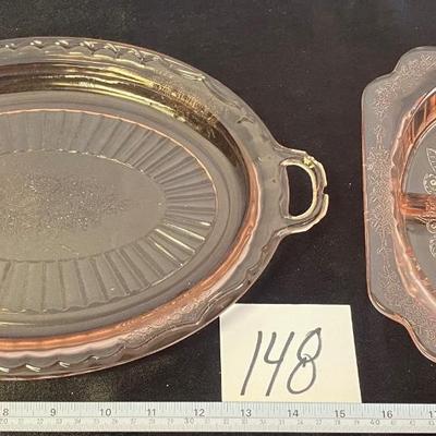 Vintage Pink Depression Glass (Repaired)