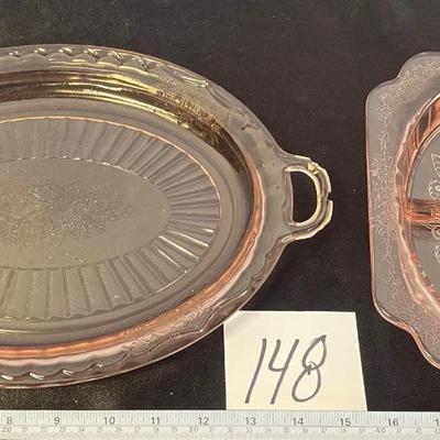 Vintage Pink Depression Glass (Repaired)