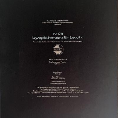 1974 Los Angeles International Film Exposition official catalog. 