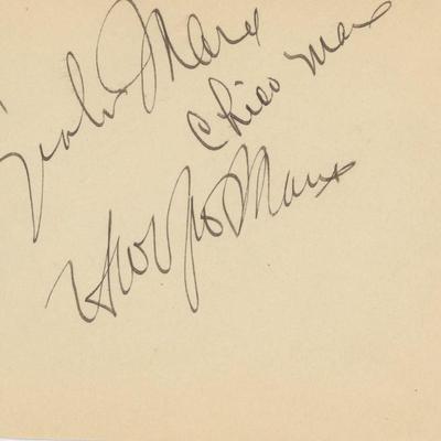 The Marx Brothers signature cut. GFA Authenticated
