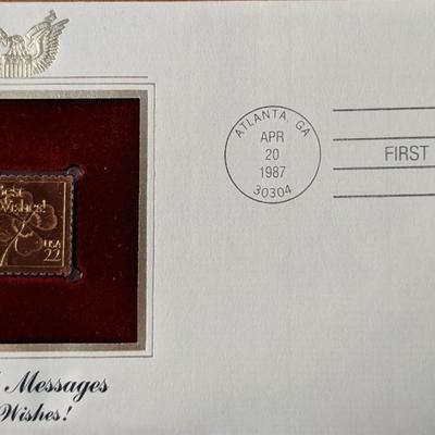 Special Messages Best Wishes Gold Stamp Replica First Day Cover