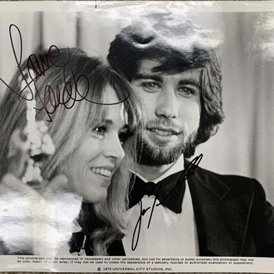 John Travolta and Jane Fonda signed photo. GFA Authenticated