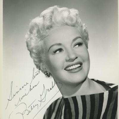 Betty Grable signed photo. GFA Authenticated