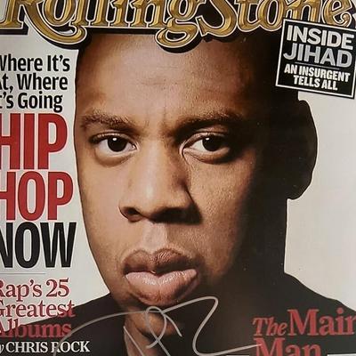 Jay-Z signed signed Rolling Stone Magazine cover photo
