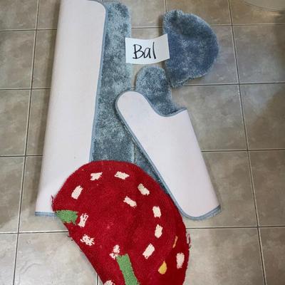 BA1-Rubber Backed Bathroom Rugs plus flip flop rug