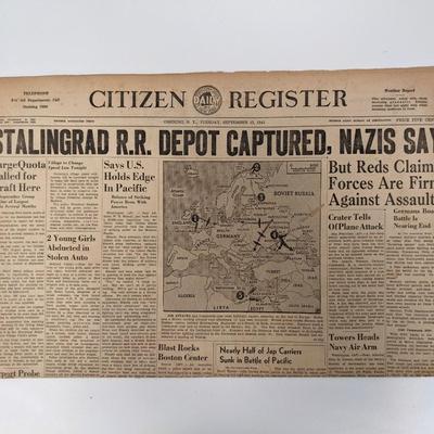 Citizen Register 1942 Vintage Newspaper